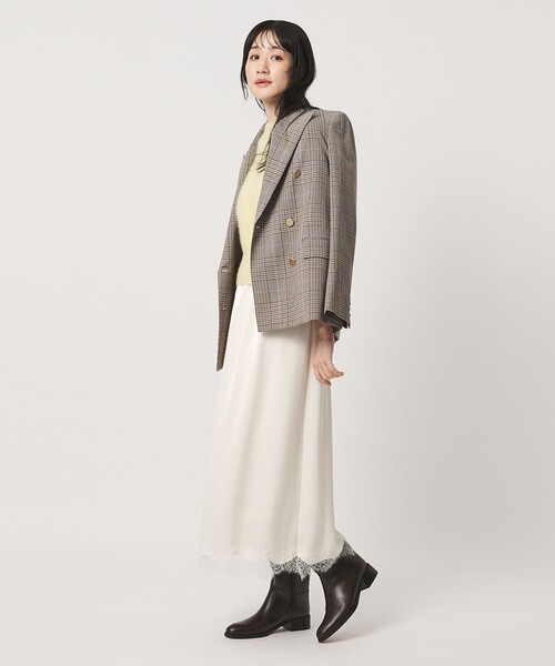 UNITED ARROWS（ユナイテッドアローズ）の「サテン レース コンビ スカート（スカート・レディース・オフホワイト/ブラック・36/38）」の11枚目の写真