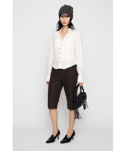 LAGUA GEM(ラグアジェム)の「V NECK GATHER シャツ(シャツ/ブラウス・レディース・オフホワイト/ブラック/カーキ・FREE)」の15枚目の写真