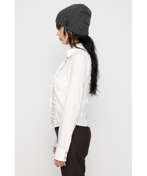 LAGUA GEM(ラグアジェム)の「V NECK GATHER シャツ(シャツ/ブラウス・レディース・オフホワイト/ブラック/カーキ・FREE)」の17枚目の写真
