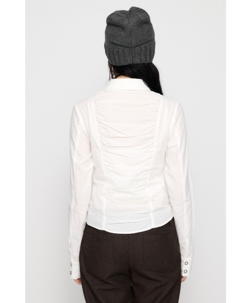 LAGUA GEM(ラグアジェム)の「V NECK GATHER シャツ(シャツ/ブラウス・レディース・オフホワイト/ブラック/カーキ・FREE)」の18枚目の写真