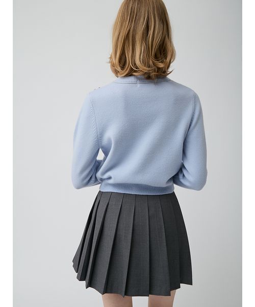 LILY BROWN（リリーブラウン）の「[L.B CANDY STOCK] Lilyエンブロイダリービジューカーディガン（カーディガン/ボレロ・レディース・ネイビー/アイボリー/ライトブルー・F）」の6枚目の写真