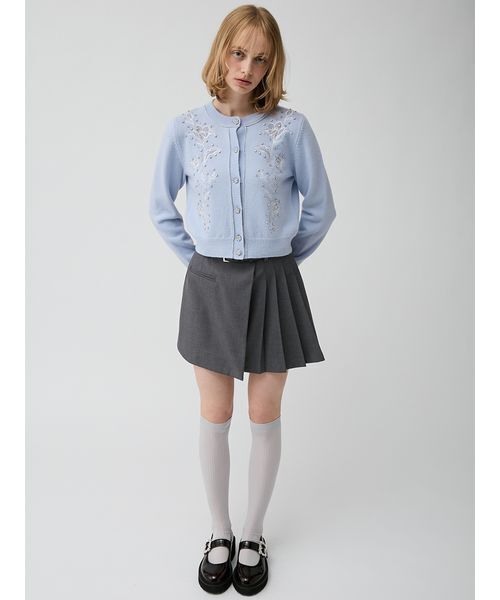 LILY BROWN（リリーブラウン）の「[L.B CANDY STOCK] Lilyエンブロイダリービジューカーディガン（カーディガン/ボレロ・レディース・ネイビー/アイボリー/ライトブルー・F）」の10枚目の写真