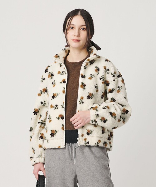 BEAUTY&YOUTH UNITED ARROWS(ビューティーアンドユースユナイテッドアローズ)の「ジャガード スタンドカラー ボアブルゾン(その他アウター・レディース・オリーブ/ナチュラル・FREE)」の2枚目の写真