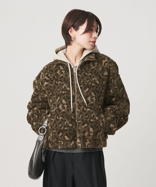 BEAUTY&YOUTH UNITED ARROWS(ビューティーアンドユースユナイテッドアローズ)の「ジャガード スタンドカラー ボアブルゾン(その他アウター・レディース・オリーブ/ナチュラル・FREE)」の5枚目の写真