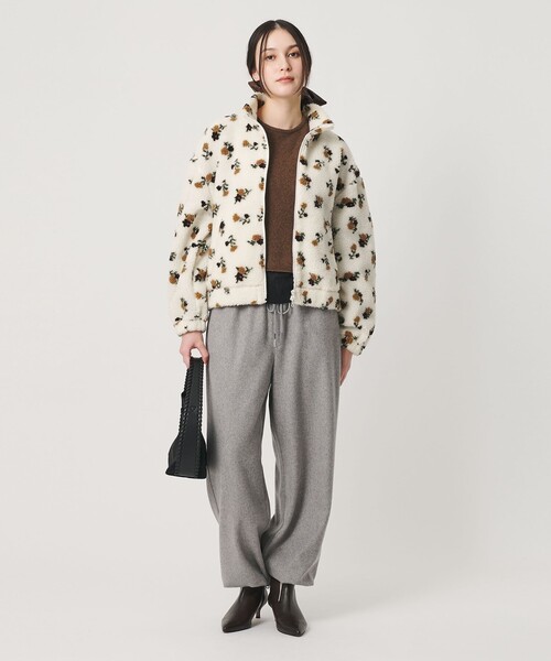 BEAUTY&YOUTH UNITED ARROWS(ビューティーアンドユースユナイテッドアローズ)の「ジャガード スタンドカラー ボアブルゾン(その他アウター・レディース・オリーブ/ナチュラル・FREE)」の7枚目の写真