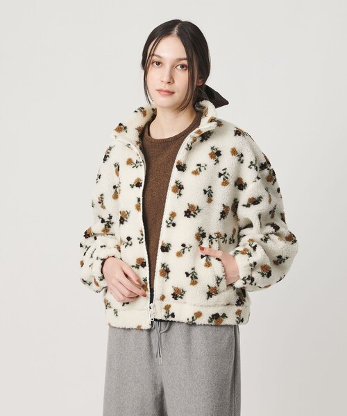 BEAUTY&YOUTH UNITED ARROWS(ビューティーアンドユースユナイテッドアローズ)の「ジャガード スタンドカラー ボアブルゾン(その他アウター・レディース・オリーブ/ナチュラル・FREE)」の8枚目の写真
