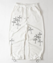 【a】別注 クロスモチーフ ワイドスウェットパンツ セットアップ展開 病み系/グランジ/Y2K