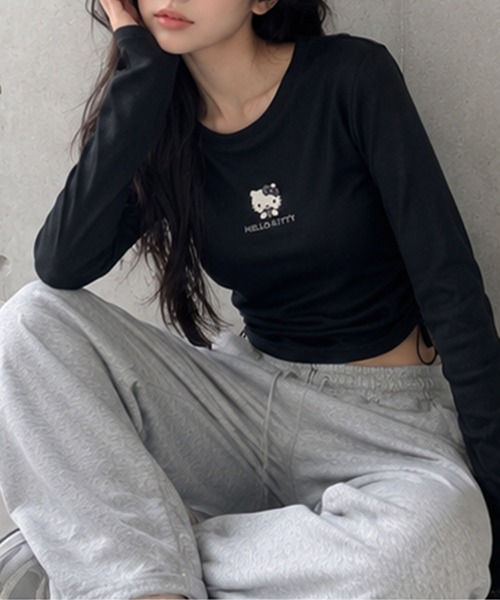 GLAMOROUS JANE(グラマラスジェーン)の「HELLO KITTY ドロストデザインリブロンT(Tシャツ/カットソー・レディース・オフホワイト/カーキ/モカ/ブラック・FREE)」の22枚目の写真