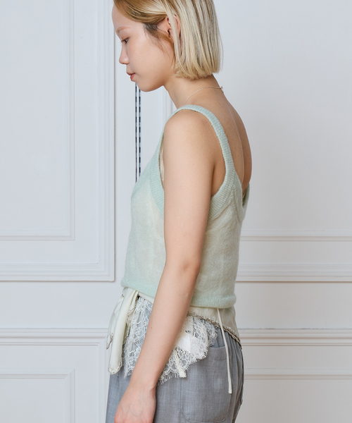 IENA LA BOUCLE(イエナラブークル)の「IENA LA BOUCLE モヘヤMIXキャミタンク(ニット/セーター・レディース・アイボリー/グリーン・FREE)」の14枚目の写真