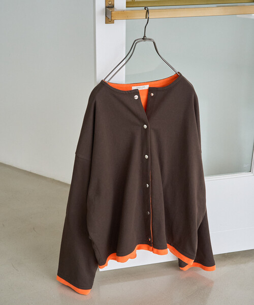 FREAK'S STORE(フリークスストア)の「限定展開 裏配色 フリース スナップ カーディガン(カーディガン/ボレロ・レディース・ナチュラル/ブラウン/グレー/ネイビー/ブラック・フリ-)」の1枚目の写真