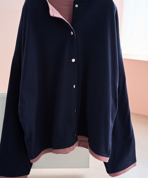 FREAK'S STORE(フリークスストア)の「限定展開 裏配色 フリース スナップ カーディガン(カーディガン/ボレロ・レディース・ナチュラル/ブラウン/グレー/ネイビー/ブラック・フリ-)」の6枚目の写真