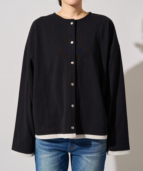 FREAK'S STORE(フリークスストア)の「限定展開 裏配色 フリース スナップ カーディガン(カーディガン/ボレロ・レディース・ナチュラル/ブラウン/グレー/ネイビー/ブラック・フリ-)」の15枚目の写真