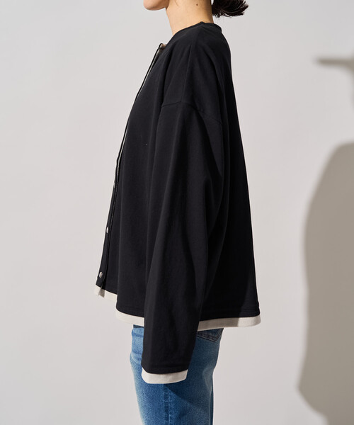 FREAK'S STORE(フリークスストア)の「限定展開 裏配色 フリース スナップ カーディガン(カーディガン/ボレロ・レディース・ナチュラル/ブラウン/グレー/ネイビー/ブラック・フリ-)」の16枚目の写真