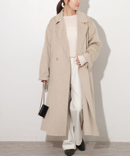 JOURNAL STANDARD relume(ジャーナルスタンダード レリューム)の「ウールカシミヤチェスターコート(チェスターコート・レディース・ベージュ/チャコールグレー・36/38)」の2枚目の写真