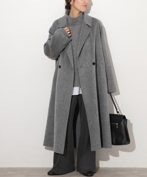 JOURNAL STANDARD relume(ジャーナルスタンダード レリューム)の「ウールカシミヤチェスターコート(チェスターコート・レディース・ベージュ/チャコールグレー・36/38)」の1枚目の写真