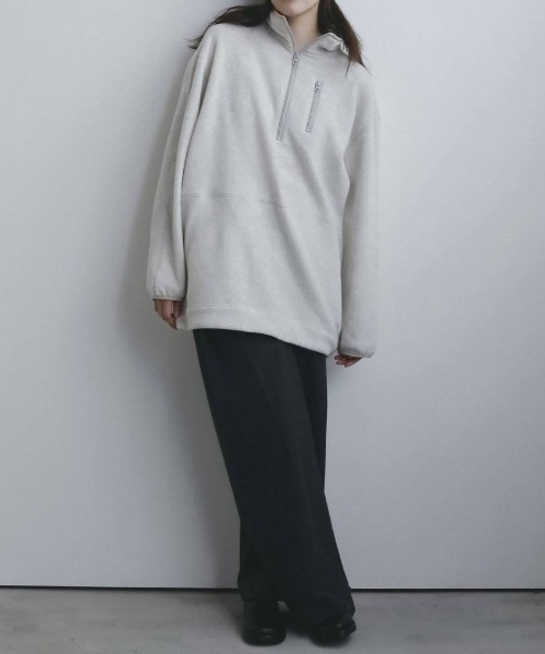 anuke（アンヌーク）の「Fleece 2way Onepiece 62620307（ワンピース・レディース・チャコールグレー/オフホワイト・38/36）」の9枚目の写真