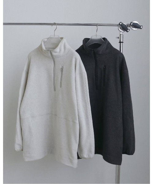 anuke（アンヌーク）の「Fleece 2way Onepiece 62620307（ワンピース・レディース・チャコールグレー/オフホワイト・38/36）」の3枚目の写真