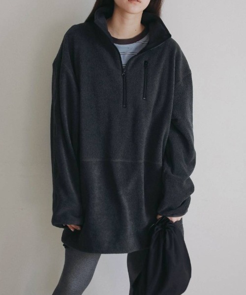 anuke（アンヌーク）の「Fleece 2way Onepiece 62620307（ワンピース・レディース・チャコールグレー/オフホワイト・38/36）」の19枚目の写真