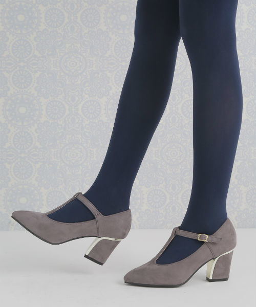 Noubel Voug Relax（ヌーベルヴォーグリラックス）の「Noubel Voug Relax(ヌーベル　ヴォーグ リラックス)/ゴールドラインＴフロントパンプス（パンプス・レディース・ベージュ系その他/ブラック/グレー/ネイビー・LL/L/M/S）」の2枚目の写真