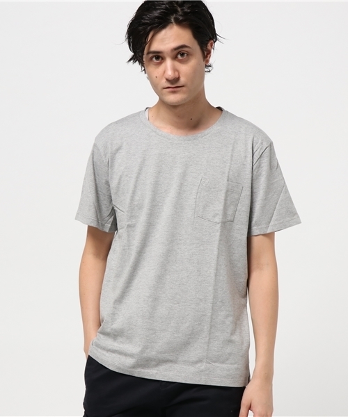 NANO universe(ナノユニバース)の「:24/-天竺クルーポケT(Tシャツ/カットソー・メンズ・ブラック/グレー/ネイビー/ホワイト・SMALL/X-LARGE/LARGE/MEDIUM)」の3枚目の写真