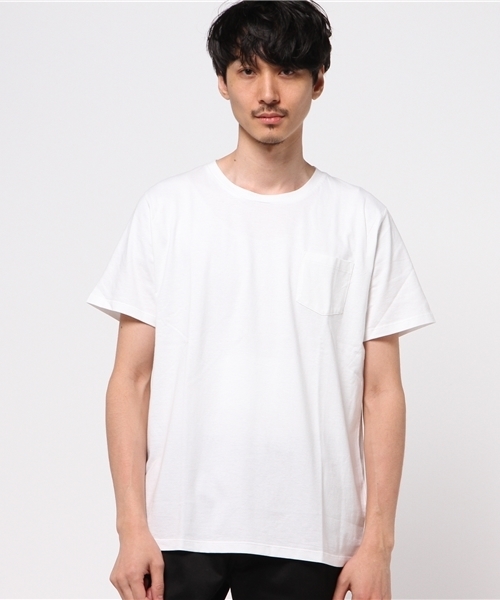 NANO universe(ナノユニバース)の「:24/-天竺クルーポケT(Tシャツ/カットソー・メンズ・ブラック/グレー/ネイビー/ホワイト・SMALL/X-LARGE/LARGE/MEDIUM)」の1枚目の写真