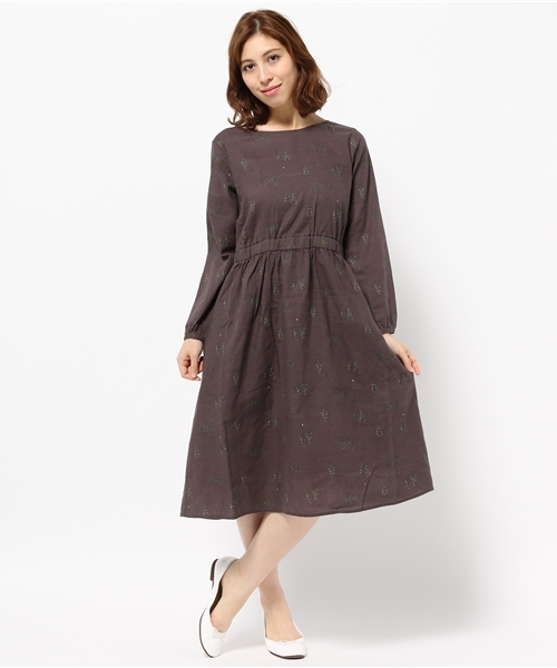 Samansa Mos2 サマンサ モスモス の 雪の日柄ワンピース ワンピース Wear