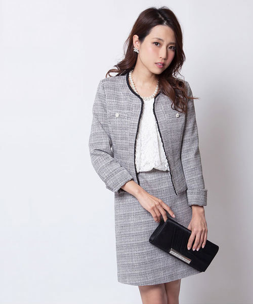 夢展望 ユメテンボウ の ノーカラージャケット ワンピーススーツ2点セット セットアップ Wear