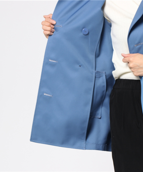 Honeys（ハニーズ）の「ショート丈トレンチコート（トレンチコート・レディース・ピンク/ライトベージュ/ブルー・L/M）」の10枚目の写真