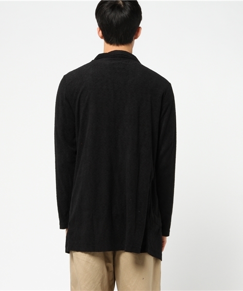 VENCEEXCHANGE（ヴァンスエクスチェンジ）の「リネン混パイルコーディガン      （カーディガン/ボレロ・メンズ・グレー/ブラック・LARGE/MEDIUM）」の4枚目の写真