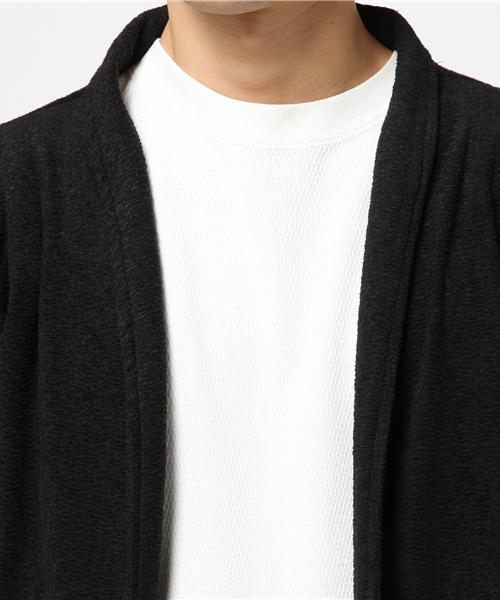 VENCEEXCHANGE（ヴァンスエクスチェンジ）の「リネン混パイルコーディガン      （カーディガン/ボレロ・メンズ・グレー/ブラック・LARGE/MEDIUM）」の5枚目の写真