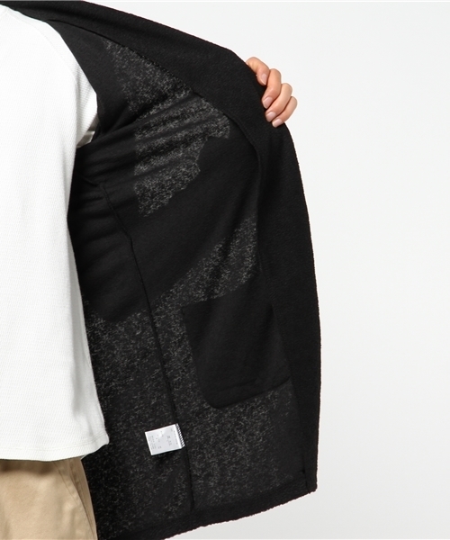 VENCEEXCHANGE（ヴァンスエクスチェンジ）の「リネン混パイルコーディガン      （カーディガン/ボレロ・メンズ・グレー/ブラック・LARGE/MEDIUM）」の7枚目の写真