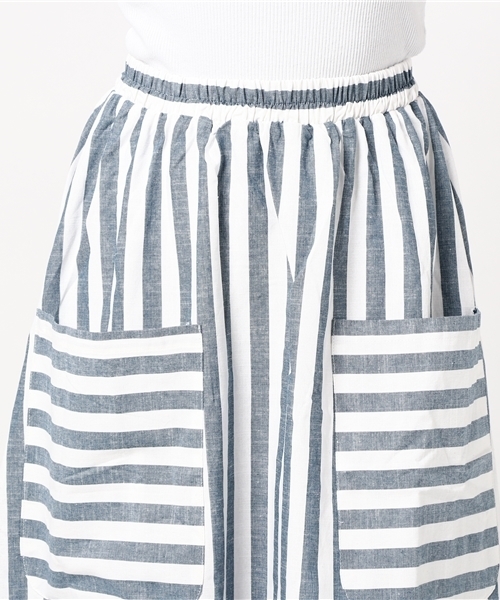 MERLOT（メルロー）の「ボーダーポケットストライプフレアスカート2946（スカート・レディース・ネイビー/レッド・FREE）」の12枚目の写真