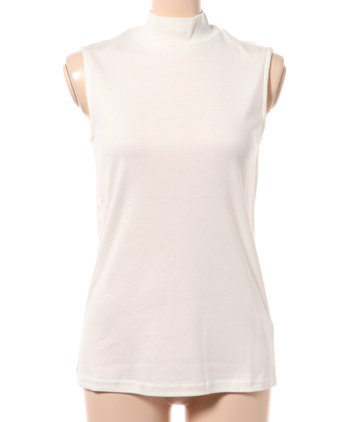 PUNYUS（プニュズ）の「ノースリーブハイネックTシャツ（タンクトップ・レディース・ホワイト/ブラック・1/3/4/2）」の8枚目の写真