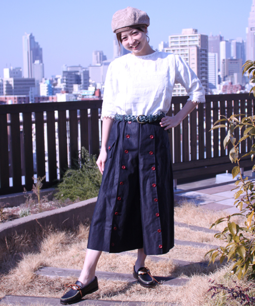 BEAMS BOY(ビームスボーイ)の「BEAMS BOY / リネン ノーカラーレース 7分袖(シャツ/ブラウス・レディース・ホワイト・ONE SIZE)」の2枚目の写真