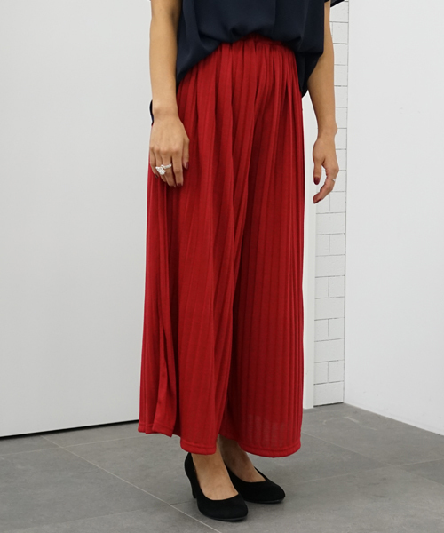 earth music&ecology（アースミュージックアンドエコロジー）の「カットプリーツスカーチョ（その他パンツ・レディース・レッド/ブラック/ベージュ/ネイビー/マスタード/杢グレー/ブルーグリーン/カーキ・FREE）」の8枚目の写真