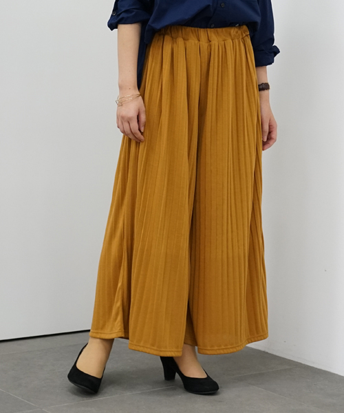 earth music&ecology（アースミュージックアンドエコロジー）の「カットプリーツスカーチョ（その他パンツ・レディース・レッド/ブラック/ベージュ/ネイビー/マスタード/杢グレー/ブルーグリーン/カーキ・FREE）」の7枚目の写真