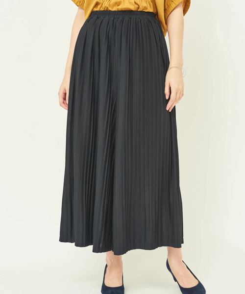 earth music&ecology（アースミュージックアンドエコロジー）の「カットプリーツスカーチョ（その他パンツ・レディース・レッド/ブラック/ベージュ/ネイビー/マスタード/杢グレー/ブルーグリーン/カーキ・FREE）」の2枚目の写真