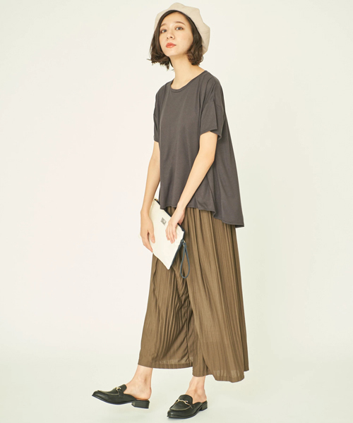 earth music&ecology（アースミュージックアンドエコロジー）の「カットプリーツスカーチョ（その他パンツ・レディース・レッド/ブラック/ベージュ/ネイビー/マスタード/杢グレー/ブルーグリーン/カーキ・FREE）」の22枚目の写真