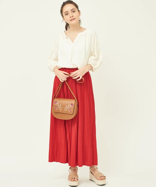 earth music&ecology（アースミュージックアンドエコロジー）の「カットプリーツスカーチョ（その他パンツ・レディース・レッド/ブラック/ベージュ/ネイビー/マスタード/杢グレー/ブルーグリーン/カーキ・FREE）」の17枚目の写真