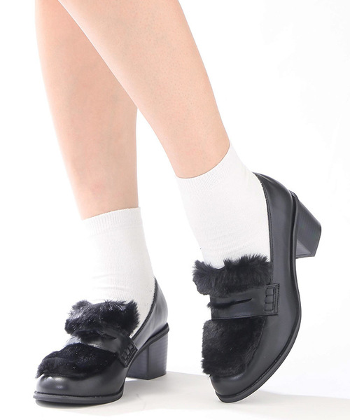 WEGO（ウィゴー）の「WEGO/ファー切替ローファー（ローファー・レディース・ホワイト/ブラック/ブラウン・LARGE/MEDIUM）」の9枚目の写真