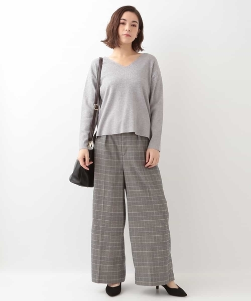 OFUON le MK（オフオンルエムケー）の「Vネックニットプルオーバー（ニット/セーター・レディース・アイボリー/ブラック/ライトグレー・38）」の12枚目の写真