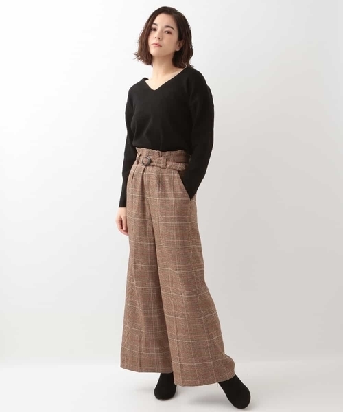 OFUON le MK（オフオンルエムケー）の「Vネックニットプルオーバー（ニット/セーター・レディース・アイボリー/ブラック/ライトグレー・38）」の13枚目の写真