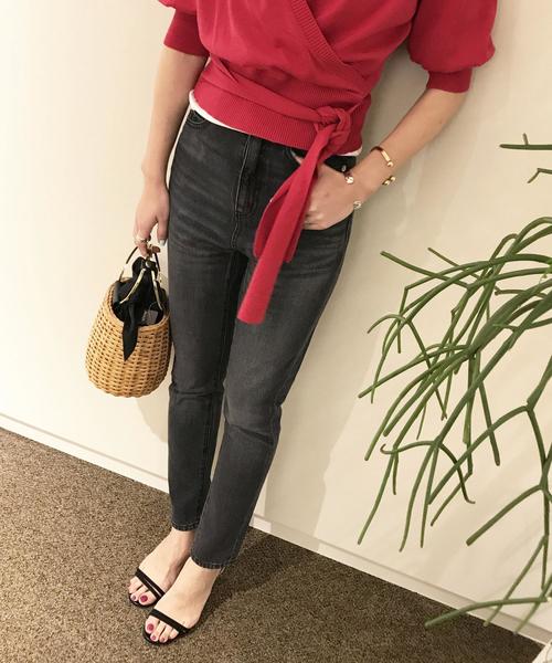 Jewel Changes（ジュエルチェンジズ）の「【WEB限定】◎JC デニム ハイウエスト 5PKパンツ（デニムパンツ・レディース・ダークグレー/ブルー系その他・34/36/38）」の2枚目の写真