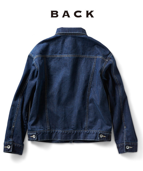 IEDIT（イディット）の「ＩＥＤＩＴ　こなれた着こなしが楽しめる　ちょいゆるレディー仕様Ｇジャン（デニムジャケット・レディース・インディゴブルー/ブルー・SMALL/MEDIUM/LARGE/X-LARGE/XX-LARGE）」の5枚目の写真