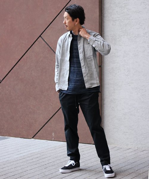 JOURNAL STANDARD relume（ジャーナルスタンダード　レリューム）の「No.66リネン オーバーダイシャツ#（シャツ/ブラウス・メンズ・レッド系その他/ホワイト/ネイビー/グレー/カーキ/サックスブルー・L/M/S）」の11枚目の写真