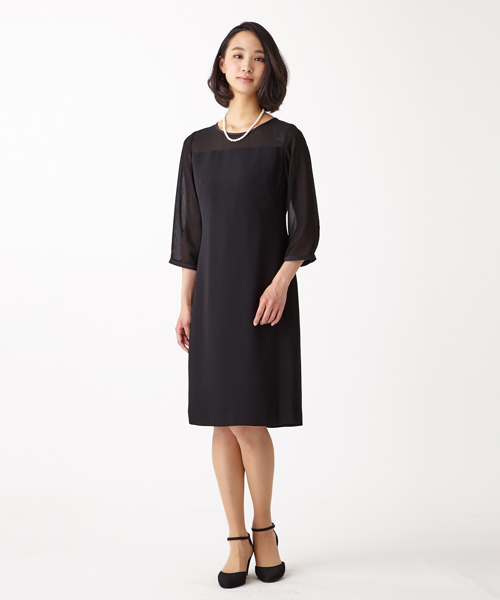 Aimer エメ の 礼服 喪服用 Aimer シルエットブラックフォーマルワンピース ワンピース Wear