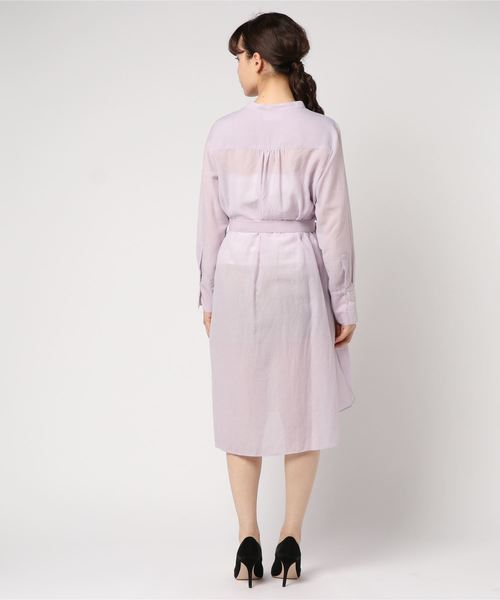 RIVE DROITE（リヴドロワ）の「スパンボイルロングシャツワンピース（ワンピース・レディース・ブラック/ベージュ/バイオレット・FREE）」の4枚目の写真