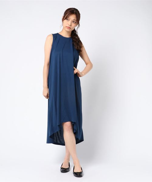 AMERICAN HOLIC(アメリカンホリック)の「イレヘムバックフレアノースリーブワンピース *(ワンピース・レディース・ブラック/カーキ/ブラウン/ブルー・FREE)」の4枚目の写真