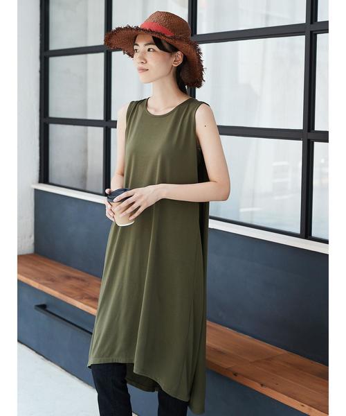 AMERICAN HOLIC(アメリカンホリック)の「イレヘムバックフレアノースリーブワンピース *(ワンピース・レディース・ブラック/カーキ/ブラウン/ブルー・FREE)」の11枚目の写真