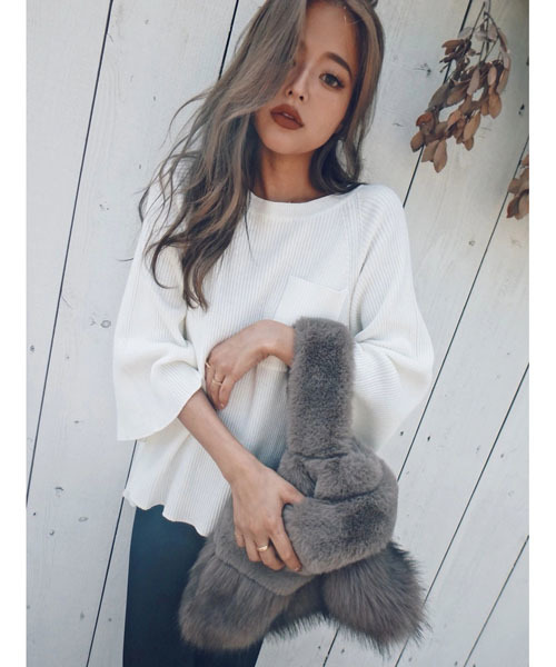 TRUNC（トランクエイティーエイト）の「Fur Switching Bag（ハンドバッグ・レディース・ブラウン/アイボリー/チャコール・FREE）」の4枚目の写真